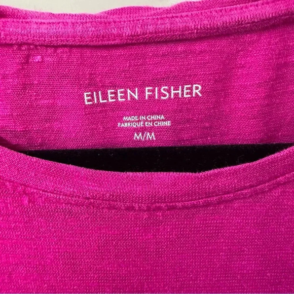 Eileen Fisher's A-line Dress Asymmetrical Hem Pink Hemp Cotton Size Medium - Picture 5 of 7